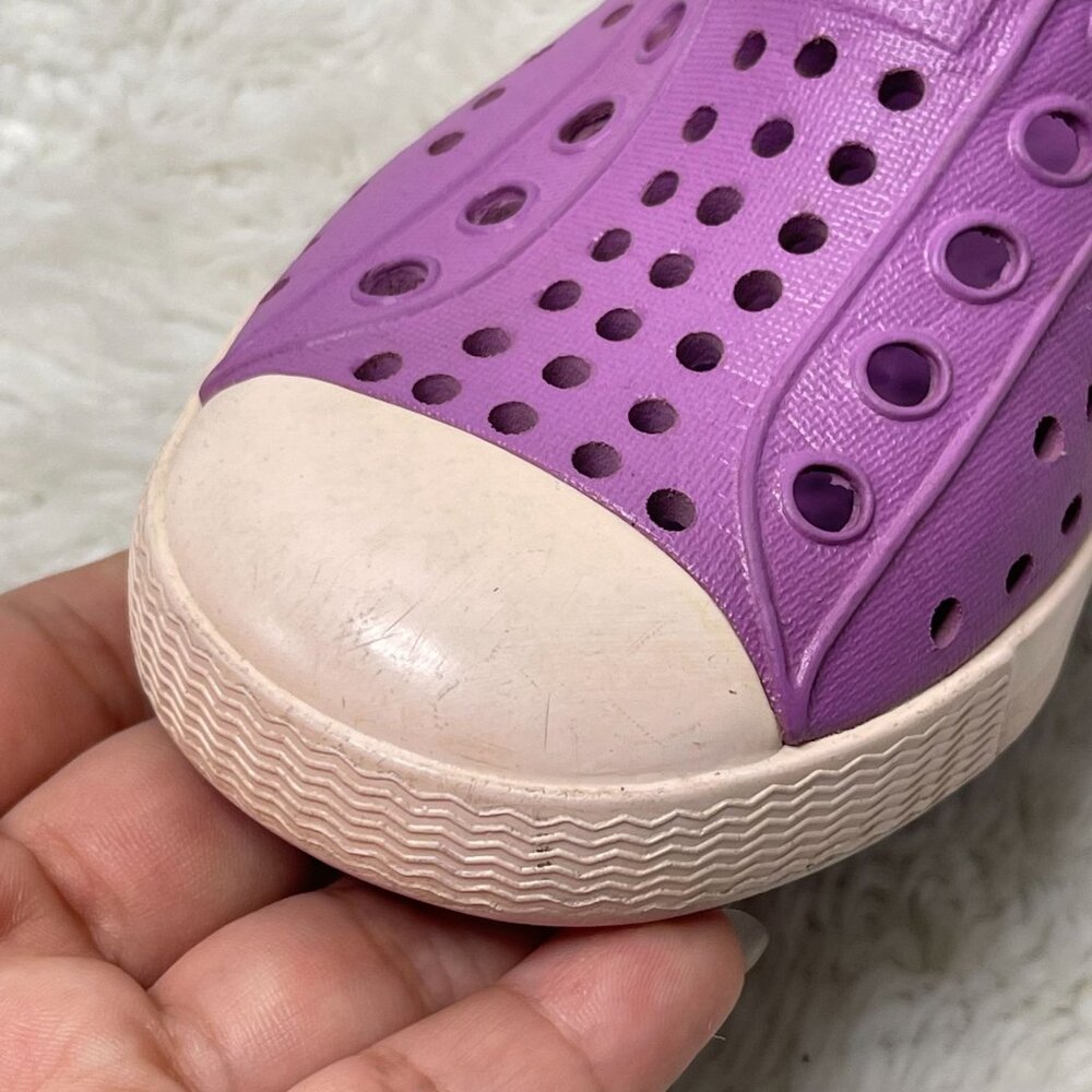 Native Kid's Purple Jefferson Rubber Washable Sneakers Slip On Shoes Size 7 - Picture 9 of 10